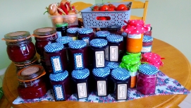 Jams and Chutneys and Sauces and Relish some of last year's pantry harvest